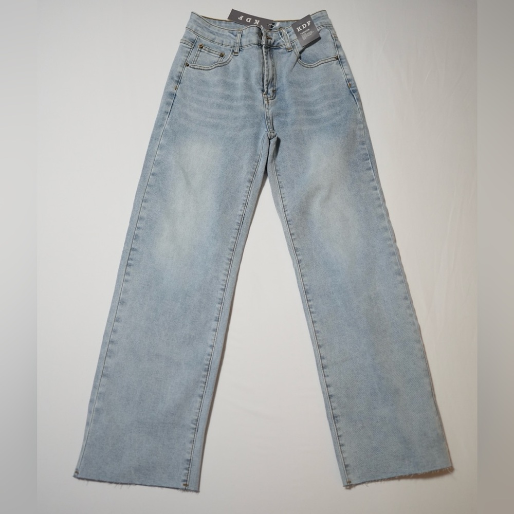 KDF Light Wash Wide-Leg Jeans